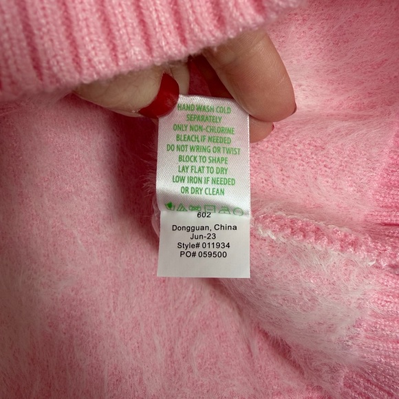 Lilly Pulitzer Keane Cardigan size XL light pink with white hearts - Picture 7 of 8